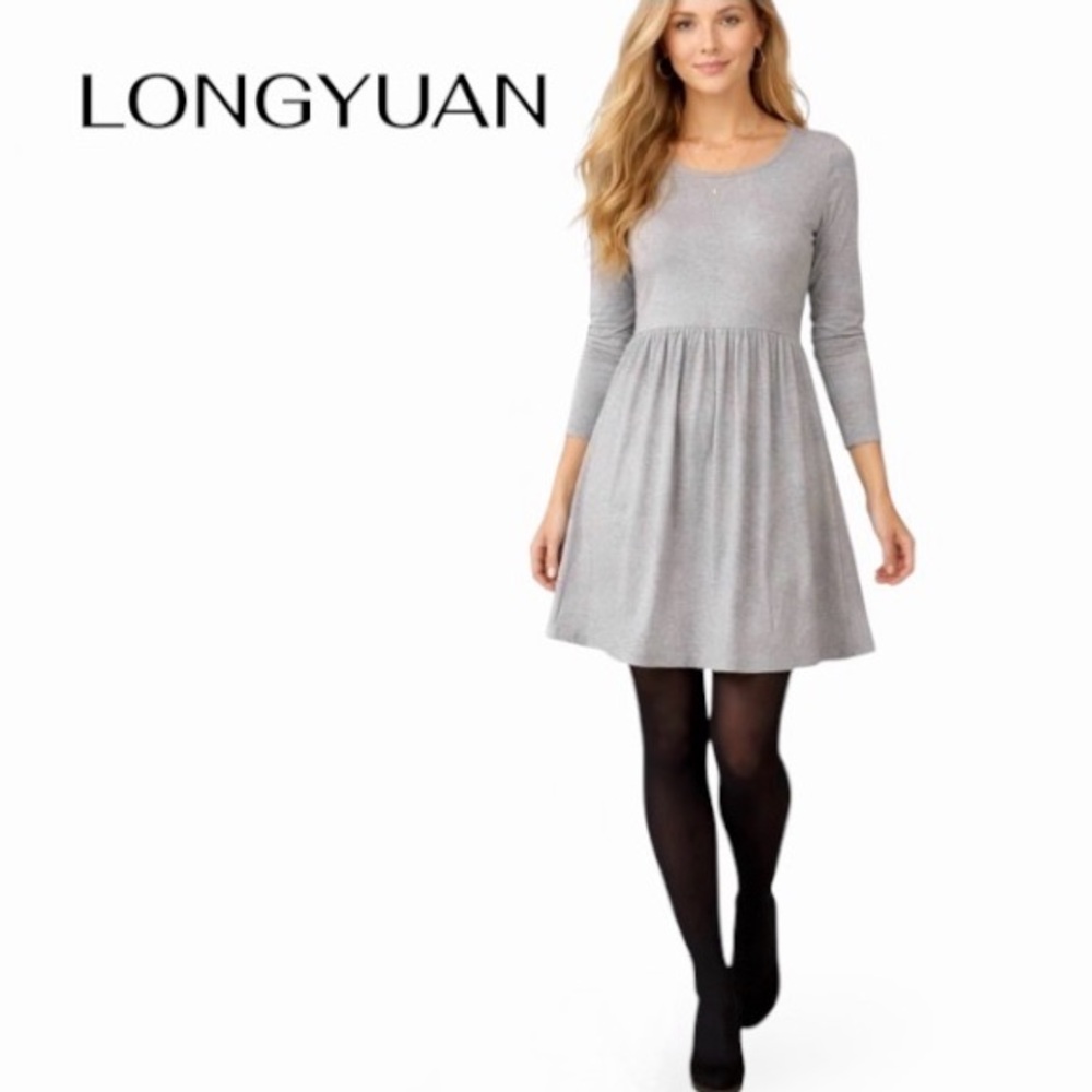 XL LongYuan Swingy T-shirt Dress With Long Sleeves, NWT
